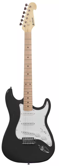 Akkord Cal63 E-Strat-Style-Gitarre schwarz