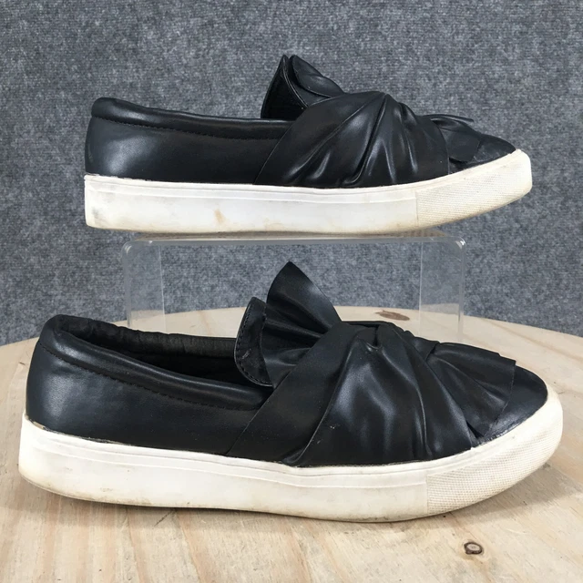 MIA SHOES WOMENS 8 M Knot Sneakers Slip On Black Faux Leather