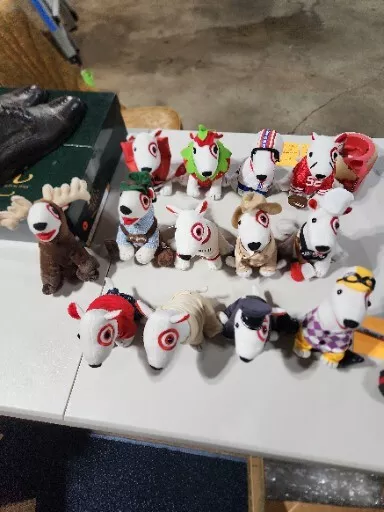 Lot of 13 Target 7” Plush Stuffed Collectible Bullseye Dogs