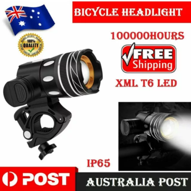 15000LM Bike Light LED USB Front Headlight Rechargable Bicycle Waterproof AU HOT