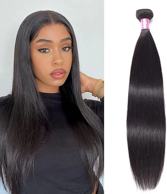 10A Peruvian Virgin Human Hair Bundles Black Straight Hair Weave Weft Extensions