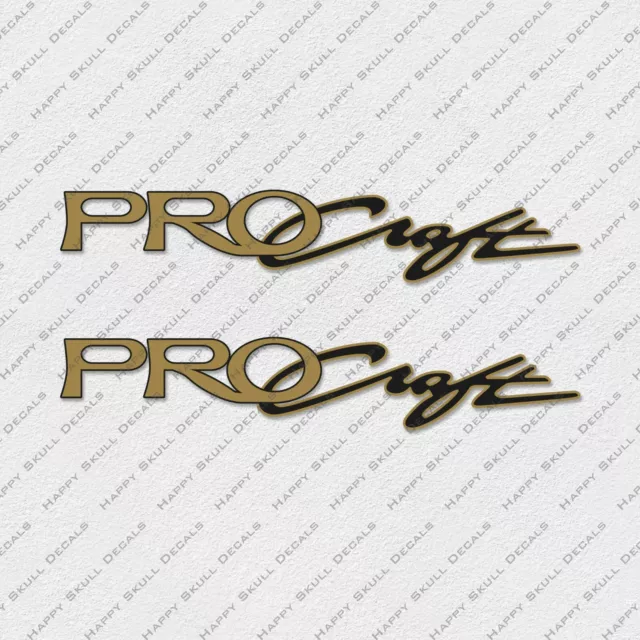 PRO CRAFT TRACKER MARINE GOLD LOGO DECALS STICKERS Set of 2 13.25" LONG