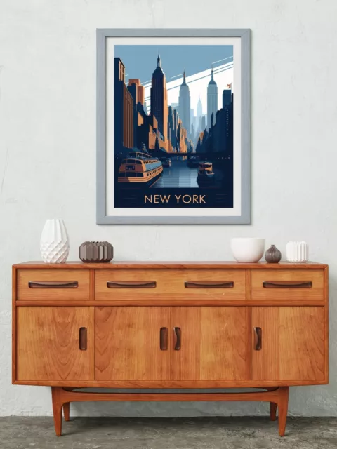 New York Cityscape Travel Poster Premium Quality Choose your Size