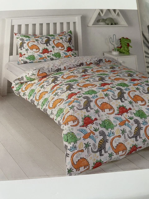 Juego de almohadas de edredón con estampado de dinosaurio Sainsbury's Home