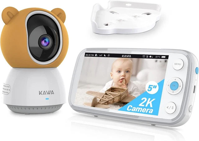 Babyphone, 2K QHD 5" IPS Bildschirm Video Babyphone mit Kamera und Nacht TF