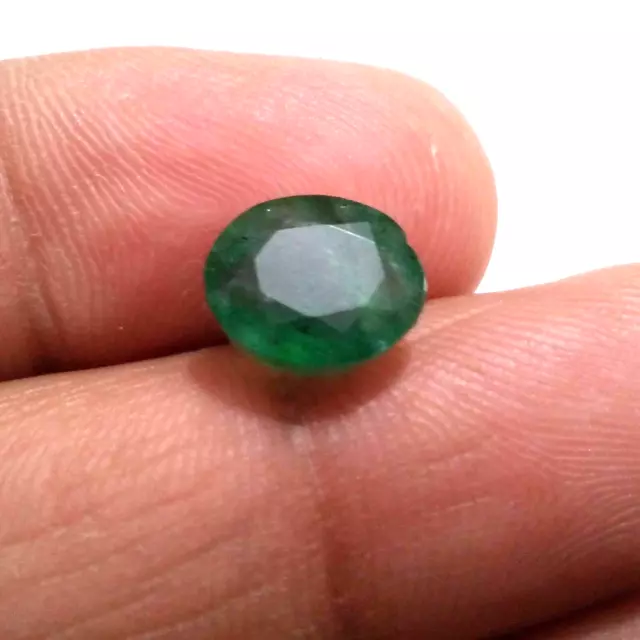 Awesome Zambian Emerald Oval Shape 3.60 Crt Pretty Green Faceted Loose Gemstone