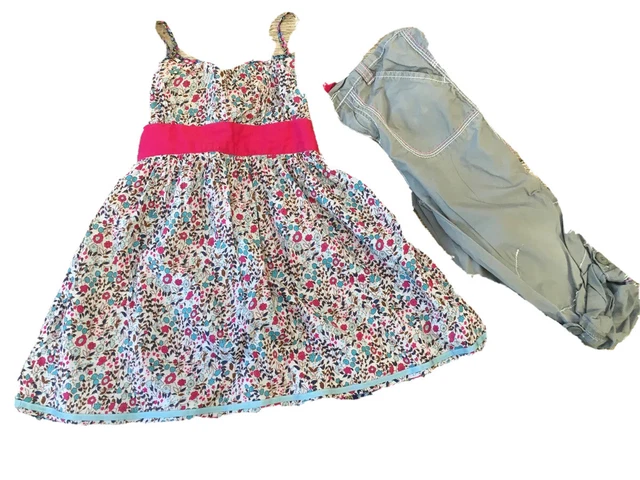 MARKS AND SPENCER Summer Dress Trousers BUNDLE Age 4 To 5 Years Pink Kaki Light