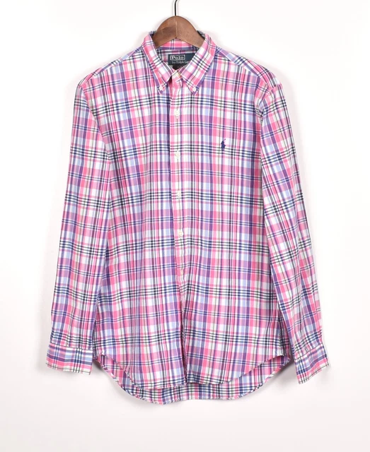 Ralph Lauren Slim Fit Quadri Multicolore Manica Lunga Uomo Camicia Taglia M