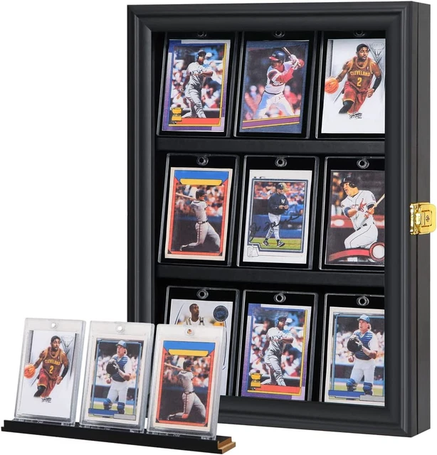 BASEBALL CARD DISPLAY Case Graded Sports Display Frame Holder Lockable