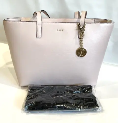 💯 DKNY Sutton Leather Bryant Medium Tote Leather | Light Pink Blush Gold | NEW