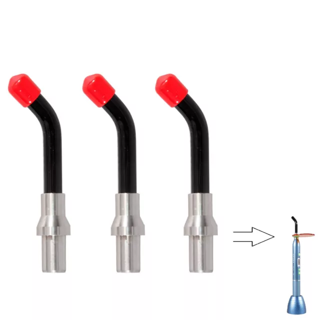 3x Dental Optical Fiber Guide Rod glass Tip For LED Curing Lamp Light 8mm D2