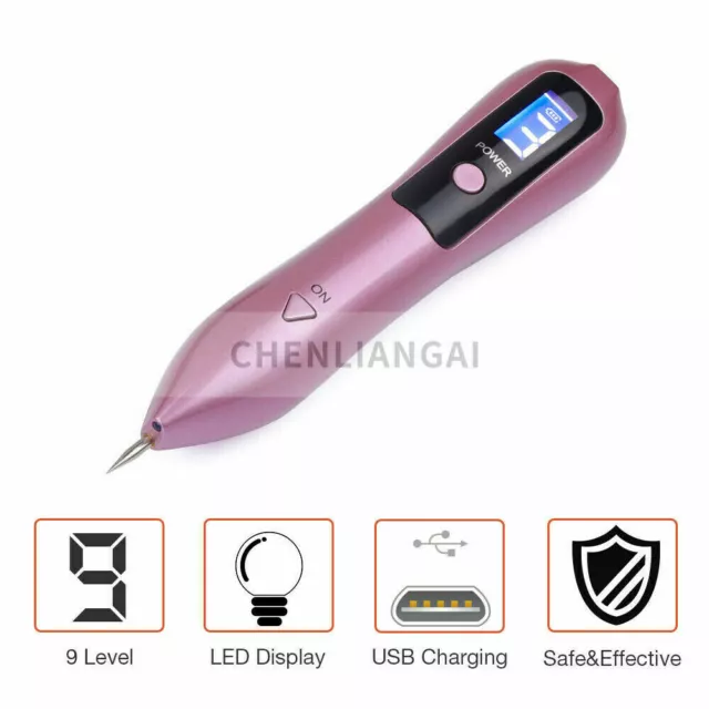 Pink Laser Skin Tag Freckle Wart Dot Mole Remove Pen Dark Spot Tattoo Removal 3