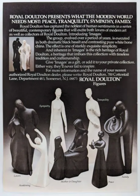 Royal Doulton Figures Images Basalt Bone China 1980 New Yorker Print Ad 7.5x11"