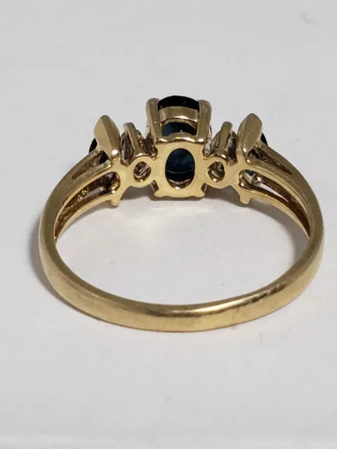 14 KARAT YELLOW Gold Sapphire And Diamond Ring Size 6.75 $325.00 - PicClick