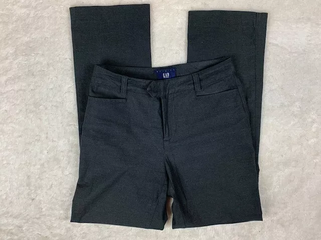 Gap Size 2 Womens Pants Straight Leg Stretch Mid Rise Charcoal Gray