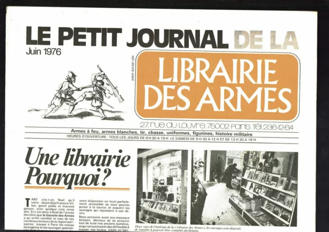 LE PETIT JOURNAL DE LA LIBRAIRIE DES ARMES juin 1976