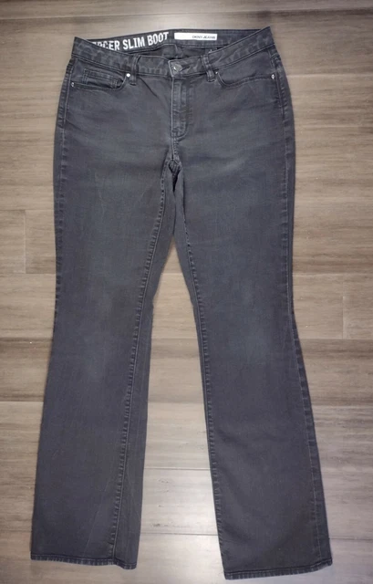 DKNY Jeans Women's Black Mercer Slim Boot Low Rise Cotton Blend Denim Jeans-Sz 8