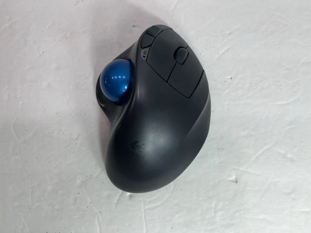 LOGITECH LOGI M570 Wireless Trackball Mouse & Paired Receiver Blue Ball ...