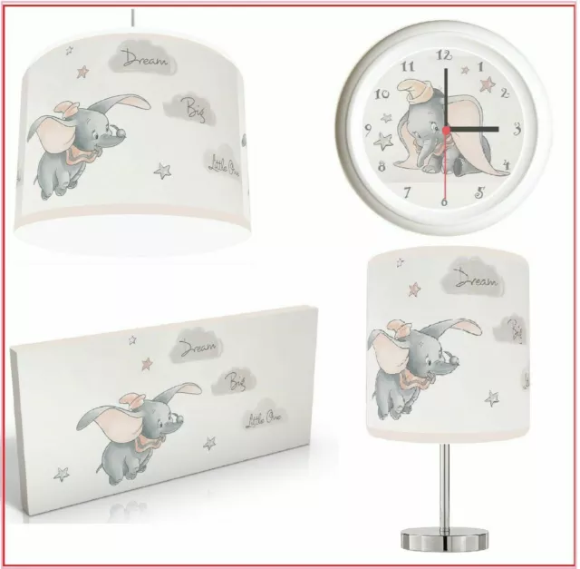 Paralume DUMBO DREAM BIG selezionato, lampada stick, arte da parete, orologio da parete o pacchetto