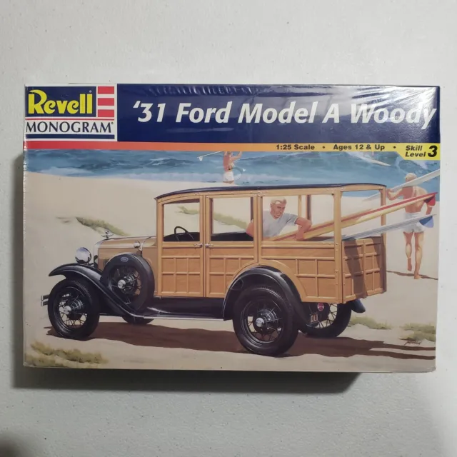 1931 ford model a woody model kit revell 1/25th scale sealed!