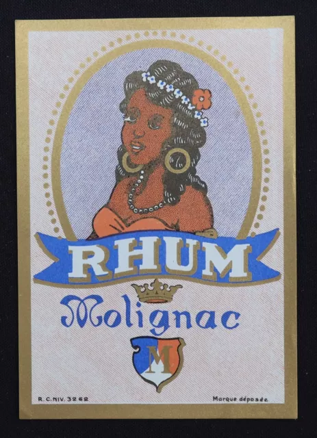 Ancienne étiquette RHUM MOLIGNAC french label