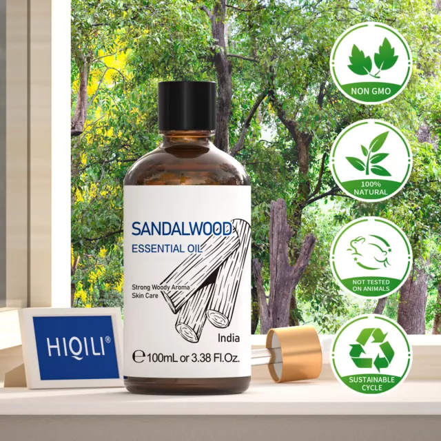 HIQILI Essential Oil Sandalwood Oils 100% Pure,Undiluted, Natural, Aromatherapy