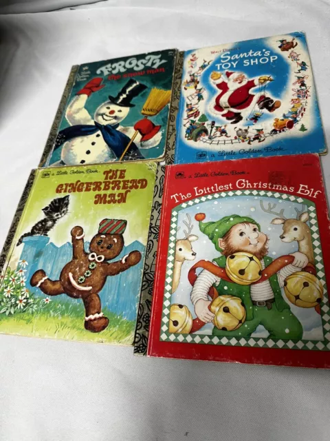 Little Golden Books Holiday Christmas Santa Rudolph Frosty Ginger Lot
