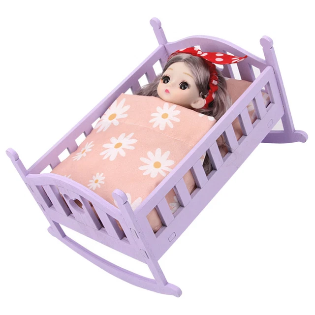 MINI CRIB FOR Babies Wooden Cradle Supplementary Decoration House £18.
