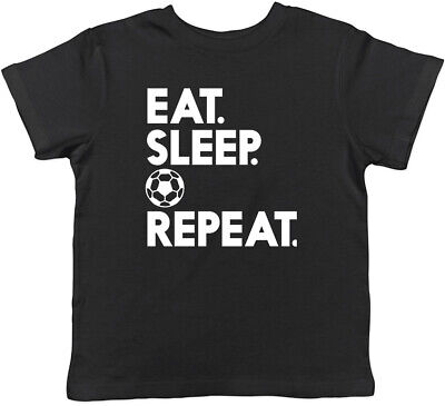 Eat Sleep Football Repeat Childrens Kids T-Shirt Boys Girls