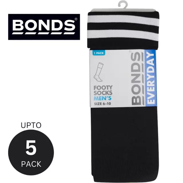 Bonds Everyday Footy Football Soccer Men Socks Thick Long Knee High Black SXMR1W