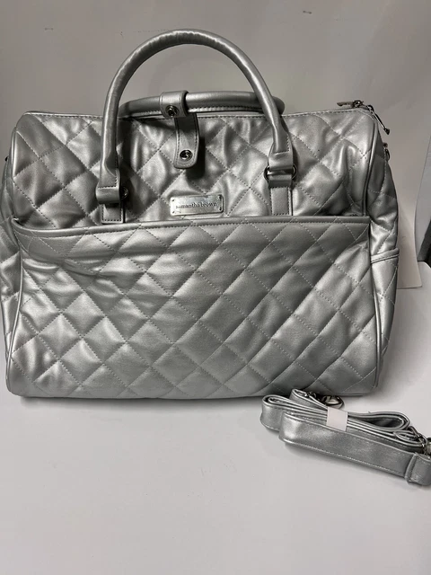 Samantha Brown Silver Weekender Bag Quilted Travel Bag
