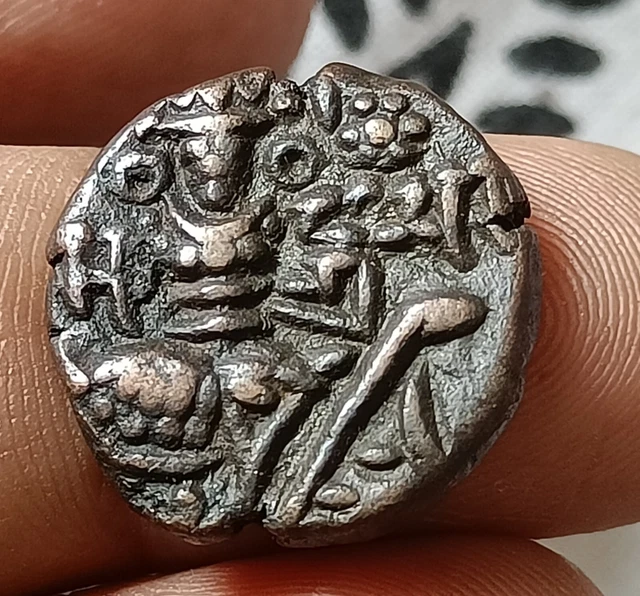 Ancient indian coper coin of Lohara Dynasty  kashmir king SANGRAM DEVA top grade