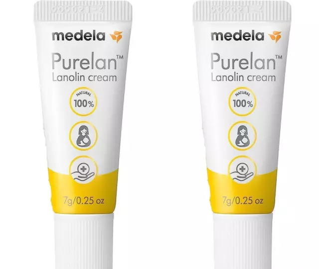 2 x Medela Purelan 100% Natural  Baby Safe Lanolin Cream Nipple Cream 7g Tube