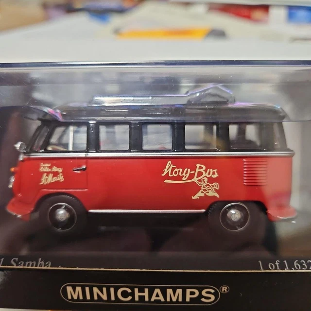 入手難　未使用❗MINICHANPS VW Samba Bus 1963 MINICHAMPS VW VOLKSWAGEN Van Bus Kastenwagen Samba Red