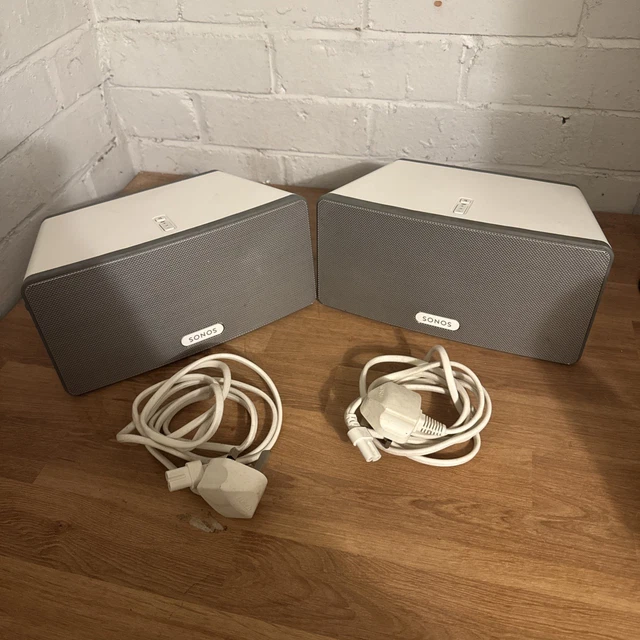 SONOS PLAY 3 Gen 1 Wireless Smart Speaker, White, Pair S1 & S2