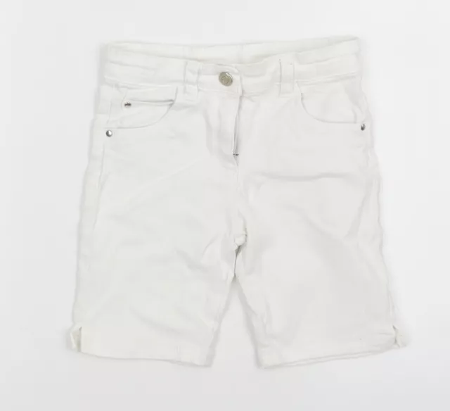 Nutmeg Girls White Cotton Cut-Off Shorts Size 5-6 Years Regular