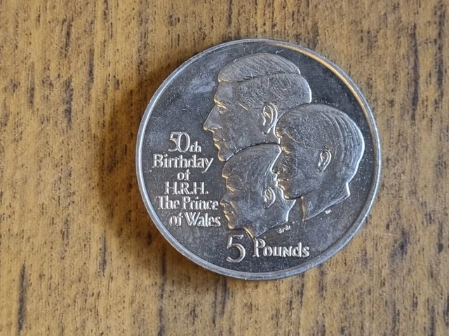 1998 Gibraltar Five Pounds : Prince Charles 50th Birthday