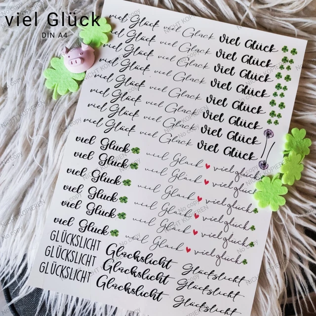 KERZEN TATTOO*VIEL GLÜCK* Glückslicht Wasserschiebefolie*Diy* Silvester
