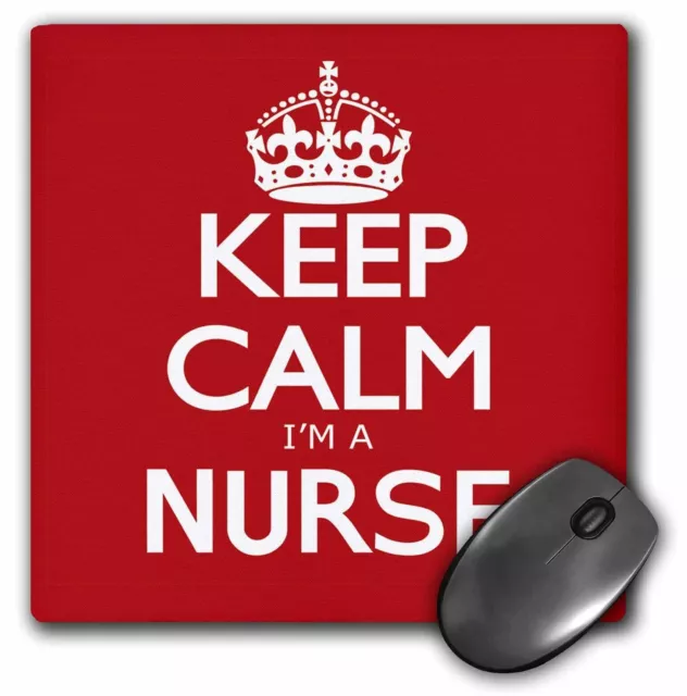 MousePad 3dRose Keep calm Im a nurse, rojo