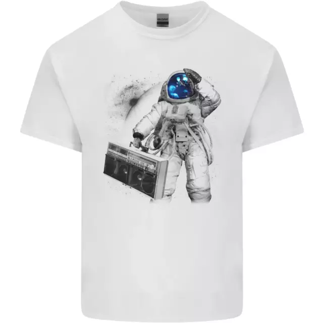 T-shirt top Space Ghetto Blaster Astronaut Music da uomo cotone