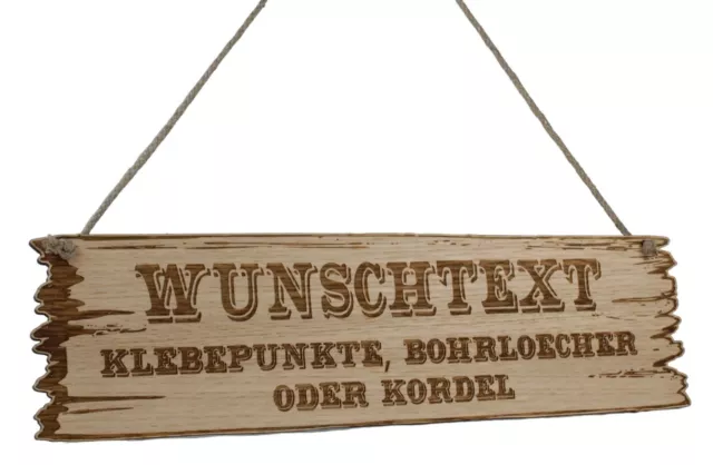 Schild Wunschtext Personalisiert Hinweisschild Gravur Deko Holz Western 3D