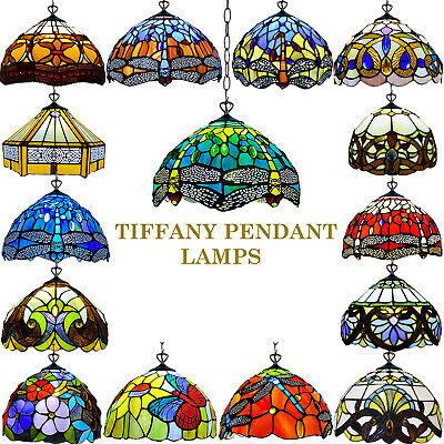 Stile di Tiffany Lampade a sospensione in vetro colorato realizzato a mano arte decorazione Ombra Luce