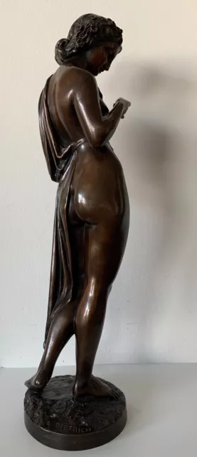 Jeune femme nue , sujet en bronze d époque début XXème siècle 3