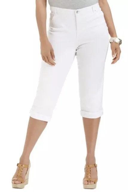 Style & Co. Denim Woman Plus Size 24W Bright White Tummy Control Capri Jeans NWT