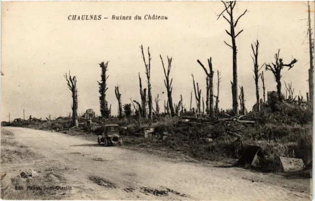 CPA AK Militaire Chaulnes - Ruines du Chateau (361815)