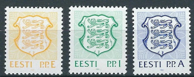 Estland - Freimarken Staatswappen Satz postfrisch 1992 Mi. 183-185