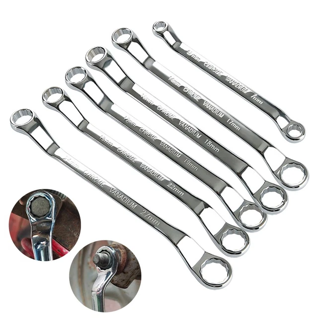 Llave de extremo caja offset herramientas manuales llave de acero al carbono métrica 45 grados