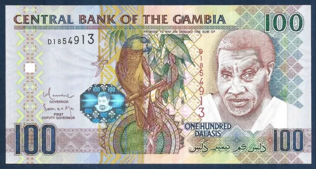Billete de cien dalasis 2010 del Banco Central de Gambia, sin circular P29. 100.