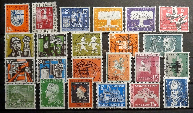 Saarland OPD schönes Los aus 1957 - 1959 sauber gestempelt (04)