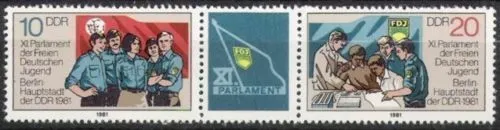 DDR Nr.2609/10 ZD ** Parlament der FDJ 1981, postfrisch